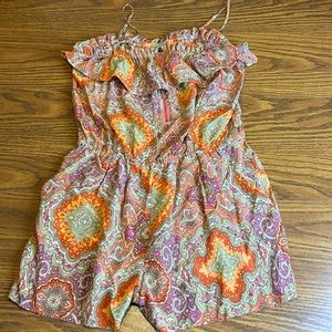 J. Crew Silk Paisley Print Romper